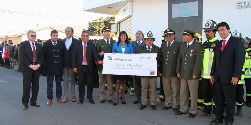 Gobierno Regional aporta más de $1.700 millones a bomberos de la región en su aniversario