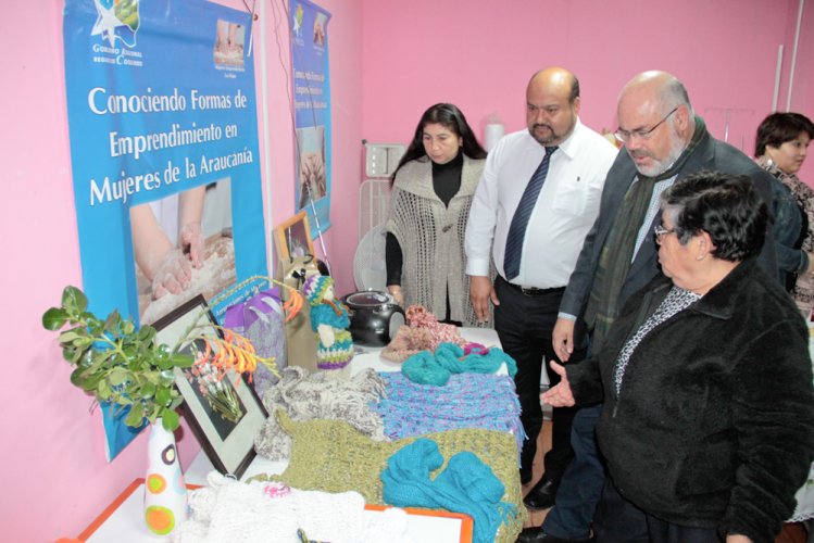 Emprendedoras de Las Rojas presentan trabajo textil al CORE realizado gracias a fondos concursables